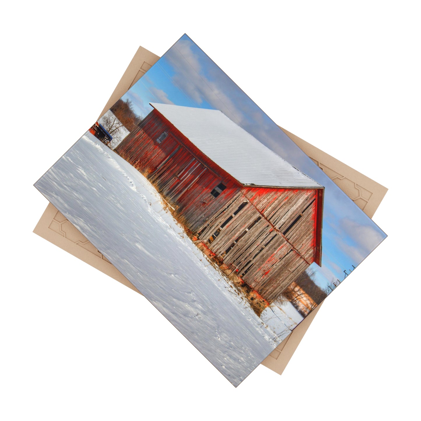 U R There Photography Barnes Road Little Red I Rustic Farmhouse Decorative Ceramic Tile