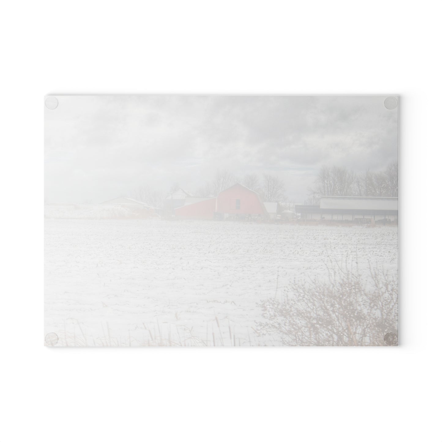 U R There Photography Maple Valley Road Red II Rustic Farmhouse Tempered-Glass Cutting Board