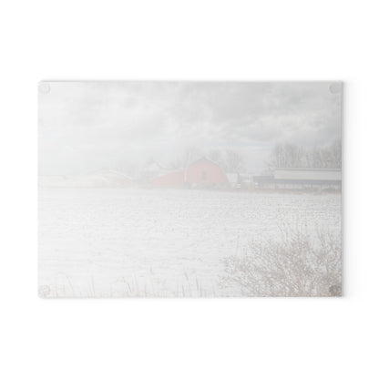 U R There Photography Maple Valley Road Red II Rustic Farmhouse Tempered-Glass Cutting Board