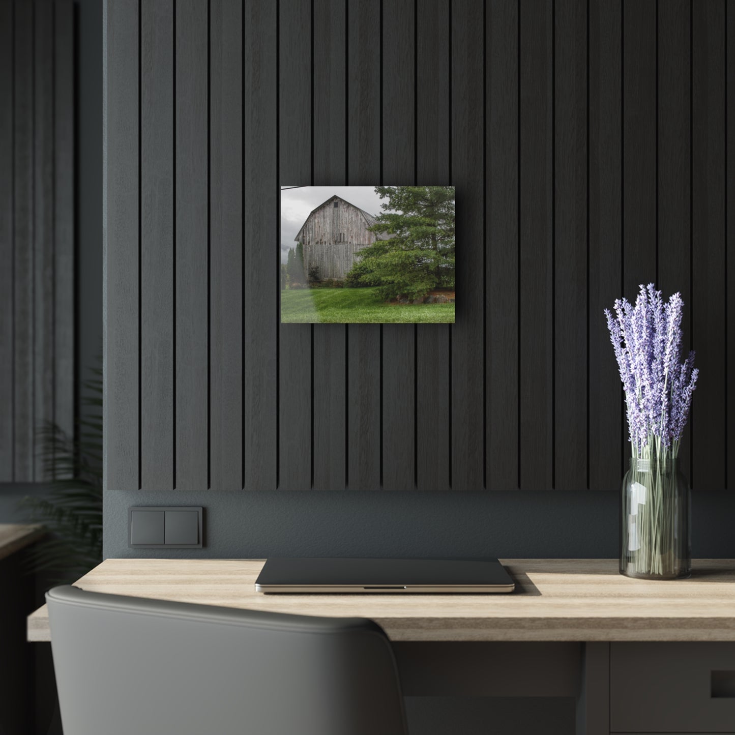 U R There Photography Dequindre Road Grey II Rustic Farmhouse Acrylic Wall Print