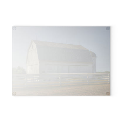 U R There Photography Belsay Road White Rustic Farmhouse Tempered-Glass Cutting Board