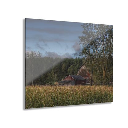 U R There Photography West Oregon Road Hidden Red II Rustic Farmhouse Acrylic Wall Print