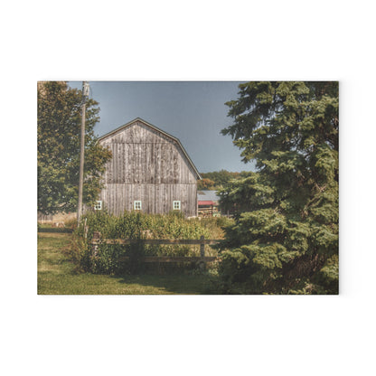 U R There Photography Roadside Grey of Vassar Rustic Farmhouse Tempered-Glass Cutting Board