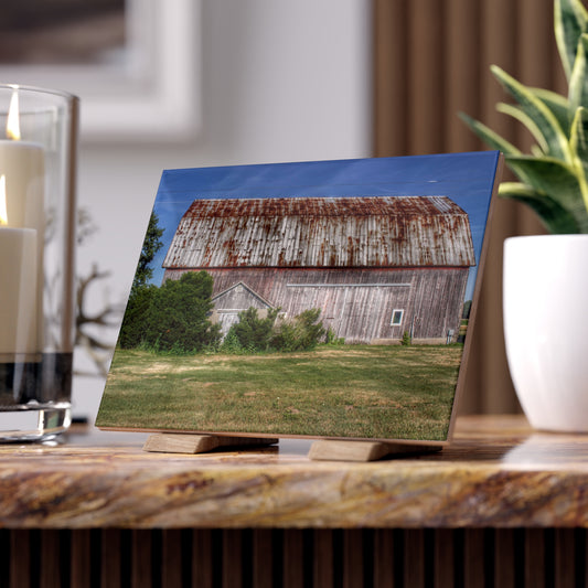 U R There Photography Barkley Road Red in Summer I Rustic Farmhouse Decorative Ceramic Tile