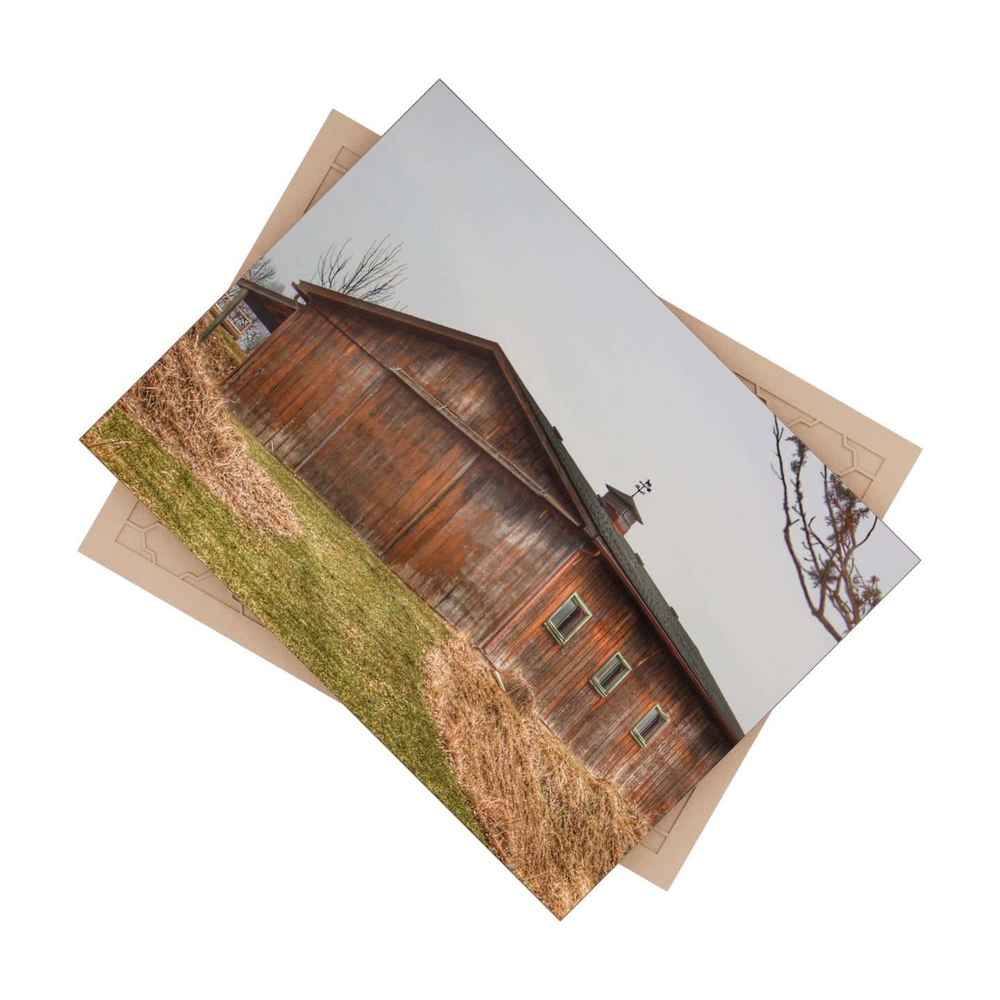 U R There Photography Blood Road Rusted Rustic Farmhouse Decorative Ceramic Tile