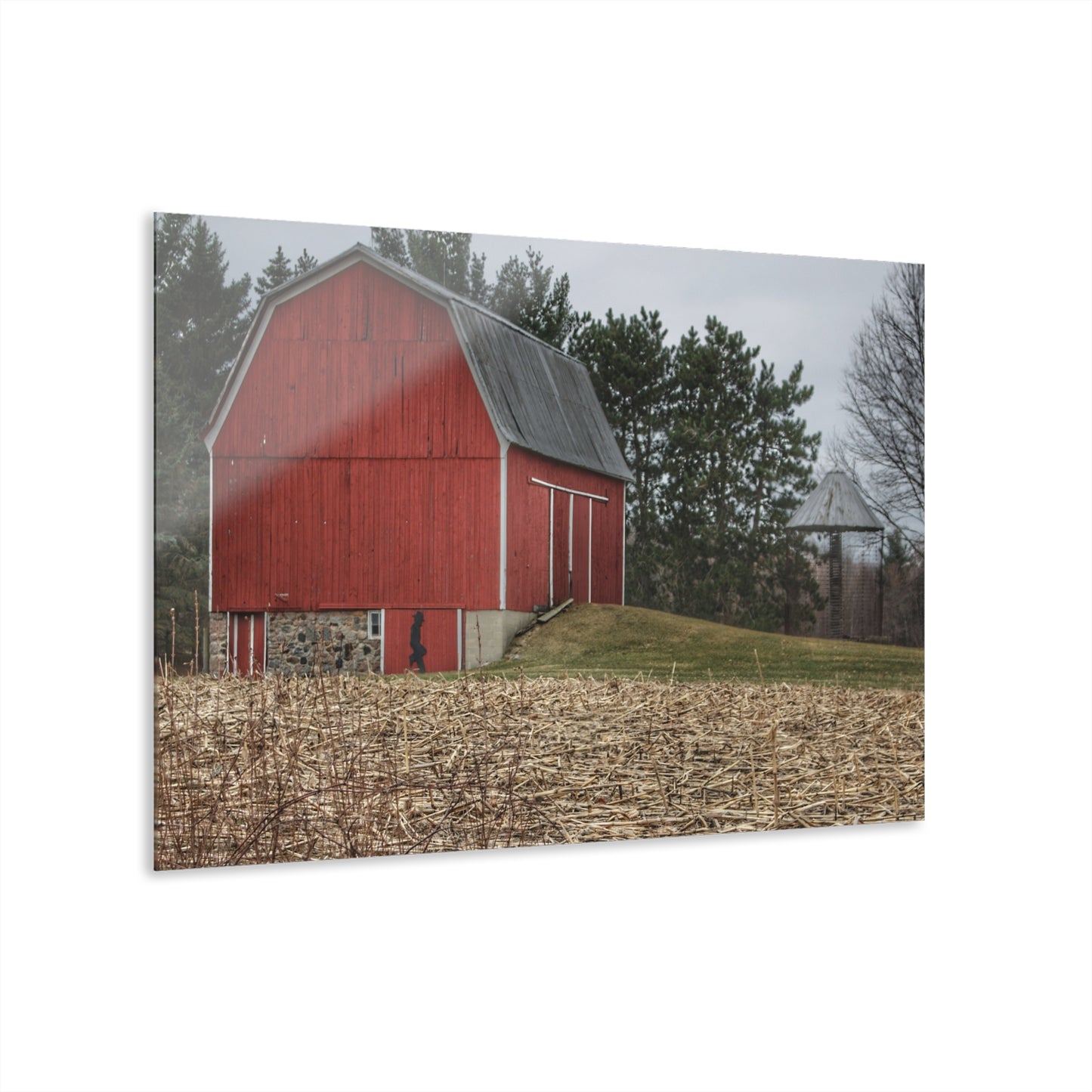 U R There Photography Fostoria Road Standing Man Red Rustic Farmhouse Acrylic Wall Print