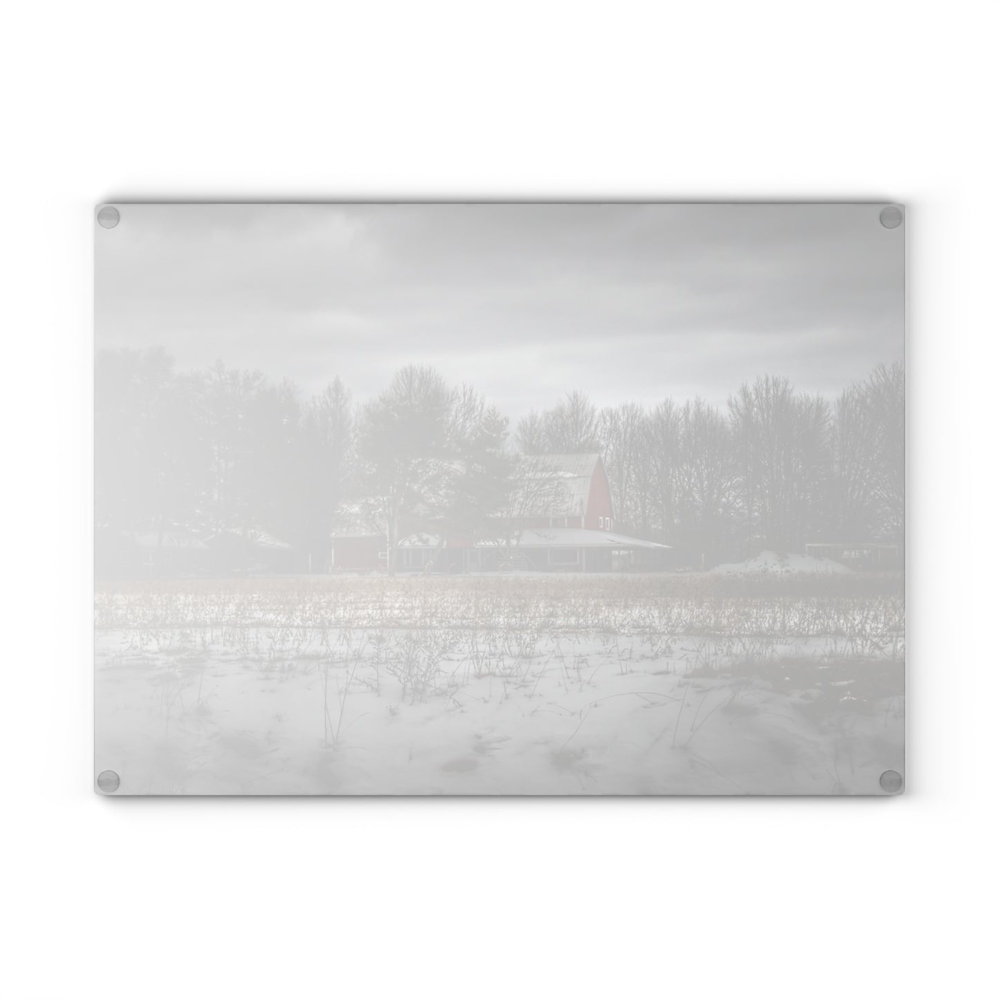 U R There Photography Across the Field in Thornville Rustic Farmhouse Tempered-Glass Cutting Board