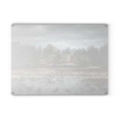 U R There Photography Across the Field in Thornville Rustic Farmhouse Tempered-Glass Cutting Board