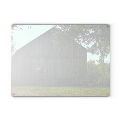 U R There Photography Sutton Road Patriot Grey II Rustic Farmhouse Tempered-Glass Cutting Board