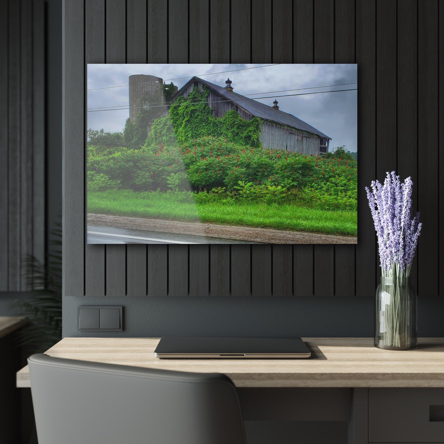 U R There Photography Metamora M-24 Grey IV Rustic Farmhouse Acrylic Wall Print