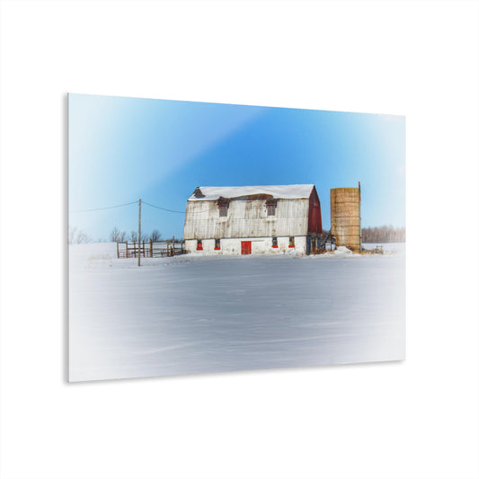 U R There Photography Bay City - Forestville Block Red Rustic Farmhouse Acrylic Wall Print