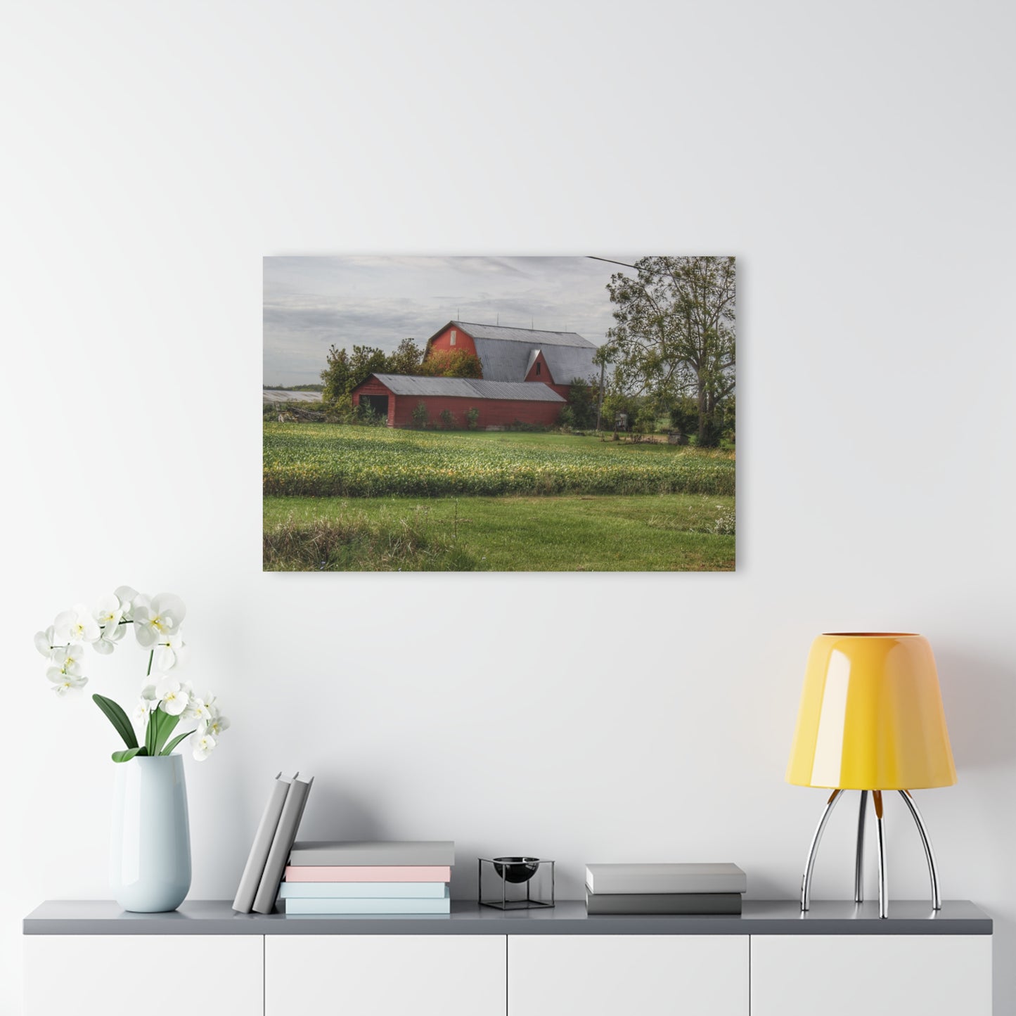 U R There Photography West Dodge Road Reds Rustic Farmhouse Acrylic Wall Print