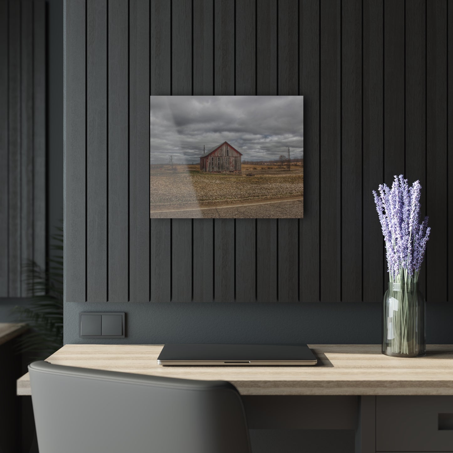 U R There Photography Barnes Road Little Red II Rustic Farmhouse Acrylic Wall Print