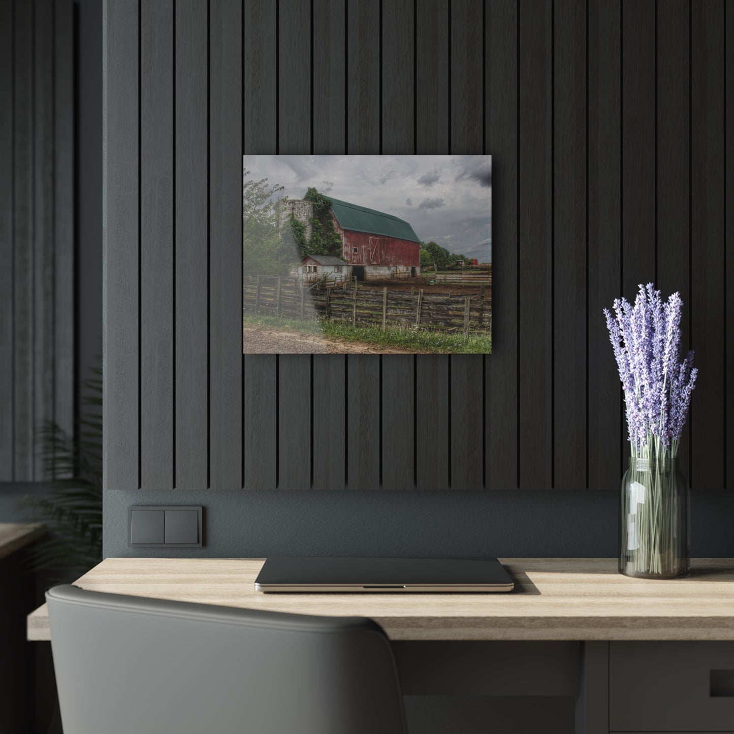 U R There Photography West Hunters Creek Road Red I Rustic Farmhouse Acrylic Wall Print
