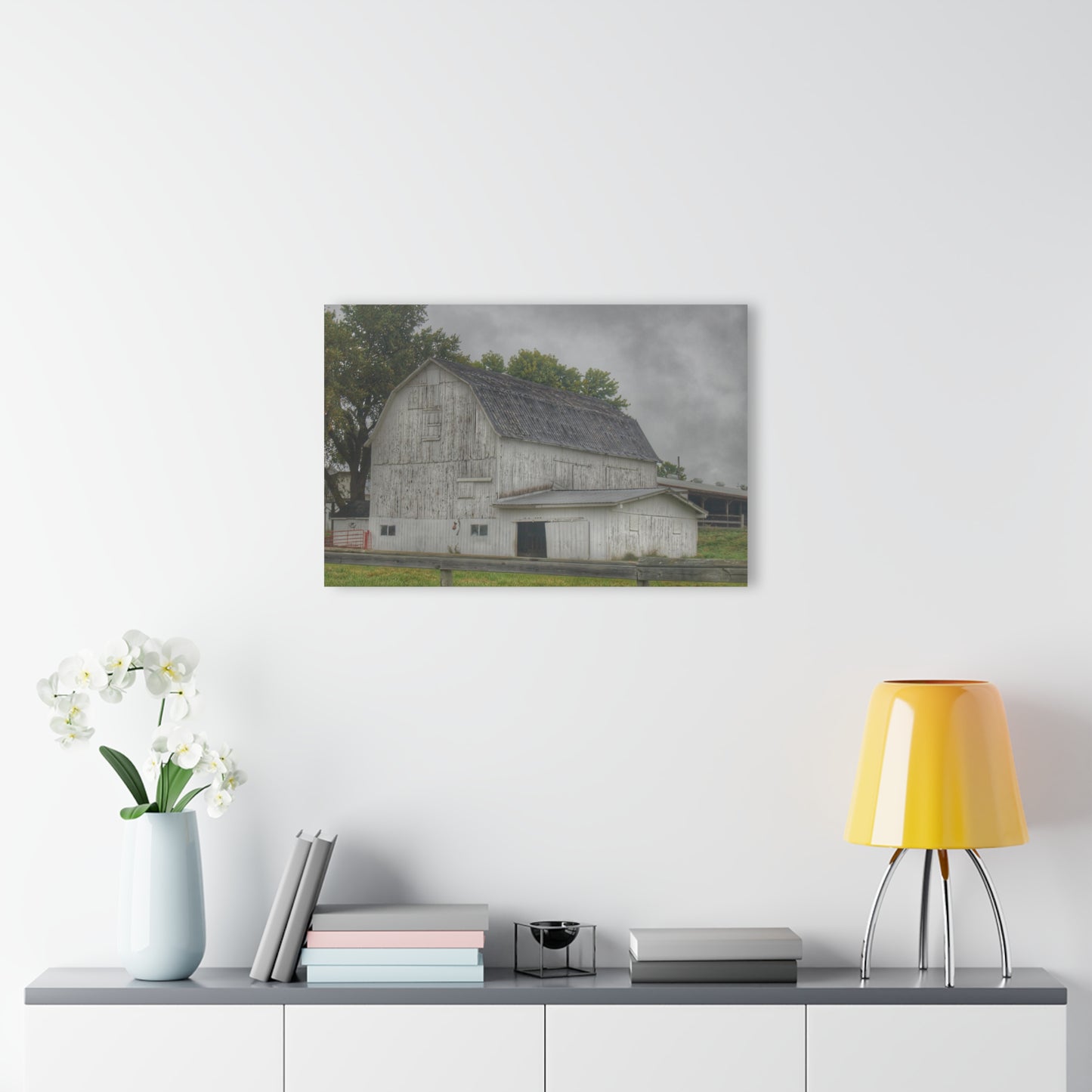 Barn Boutique Modern Farmhouse Acrylic Wall Print| Columbiaville White