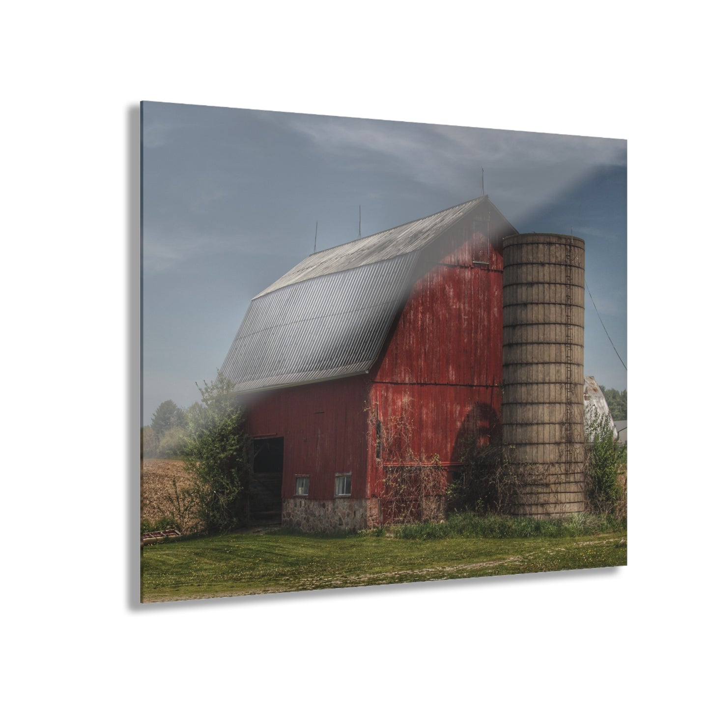 U R There Photography McDowell Road Red Rustic Farmhouse Acrylic Wall Print