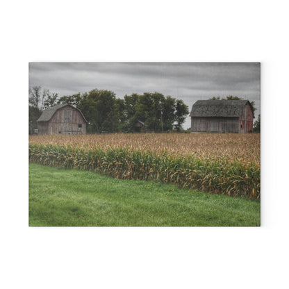 U R There Photography East Caro Road Reds Rustic Farmhouse Tempered-Glass Cutting Board