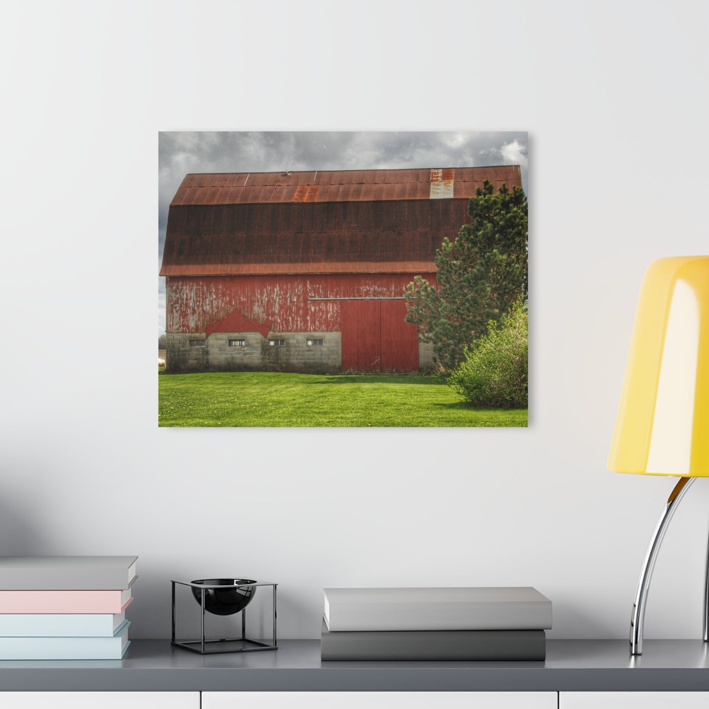 U R There Photography Big Rusted Red Rustic Farmhouse Acrylic Wall Print