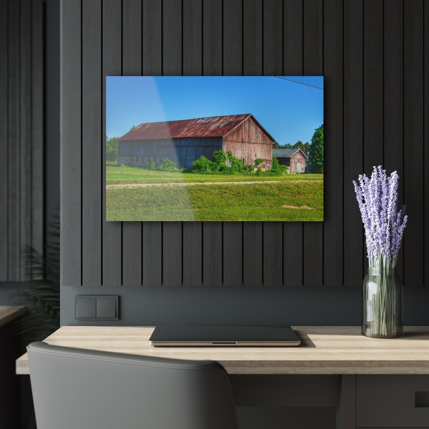 U R There Photography Otisville Rusted Reds Rustic Farmhouse Acrylic Wall Print
