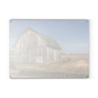 U R There Photography Vassar Road Grey Rustic Farmhouse Tempered-Glass Cutting Board