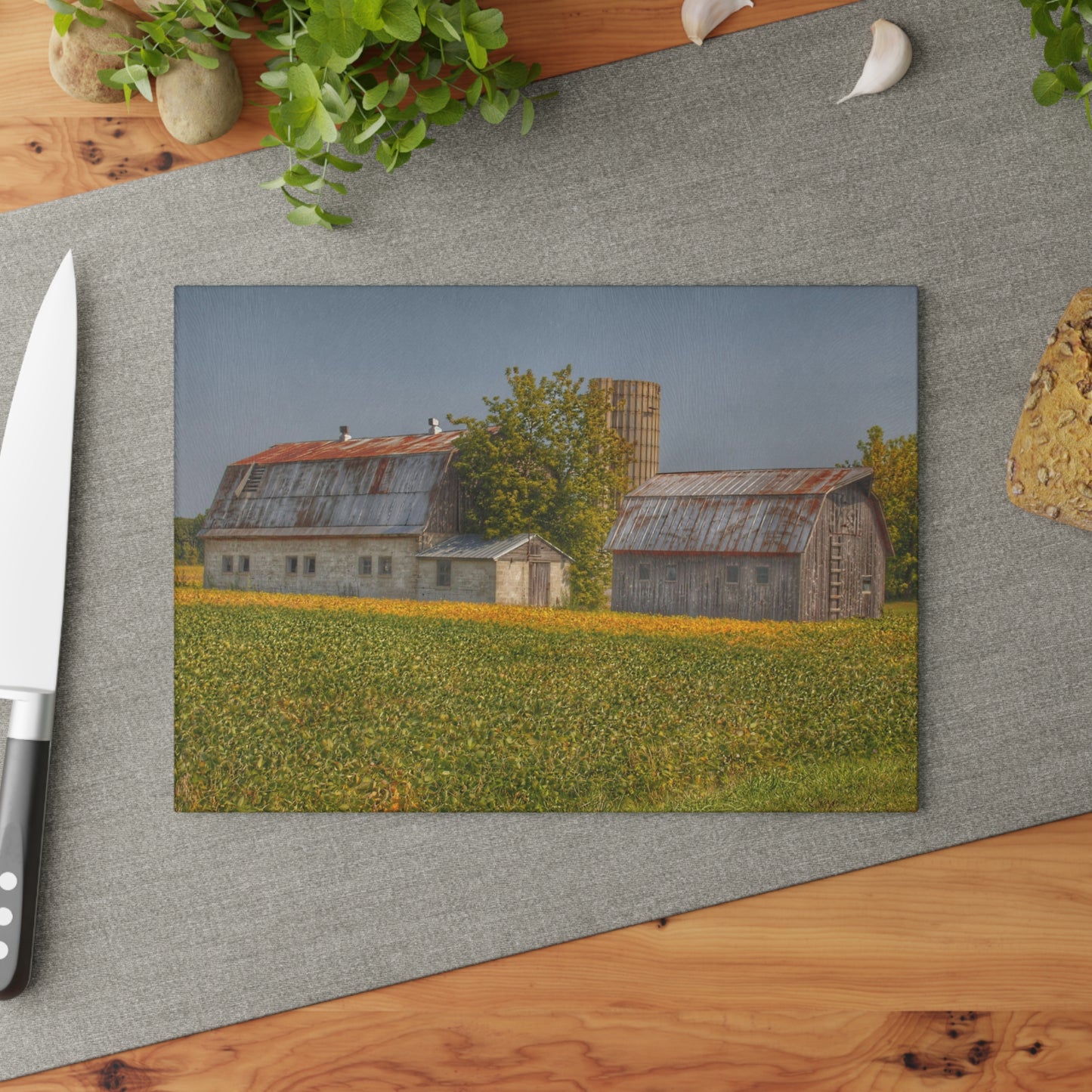 U R There Photography Swaffer Road Duo Rustic Farmhouse Tempered-Glass Cutting Board