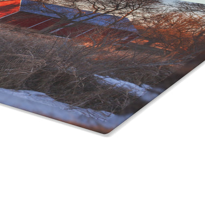 U R There Photography Early Spring on Mount Morris Road Rustic Farmhouse Tempered-Glass Cutting Board