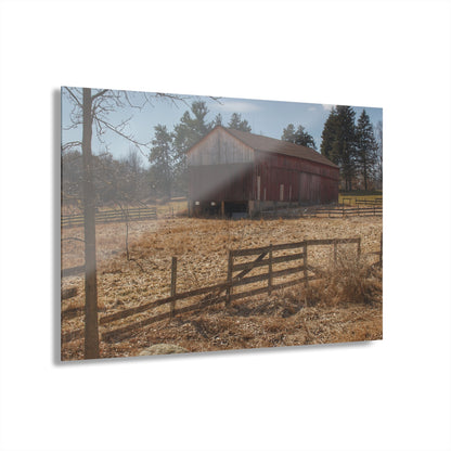 U R There Photography Hough Road Rural Red Rustic Farmhouse Acrylic Wall Print