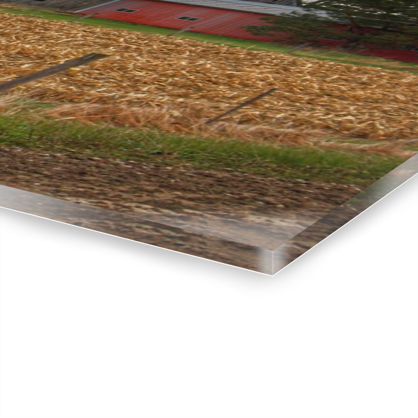 U R There Photography Dryden Road Gable Grey and Silo Rustic Farmhouse Acrylic Wall Print