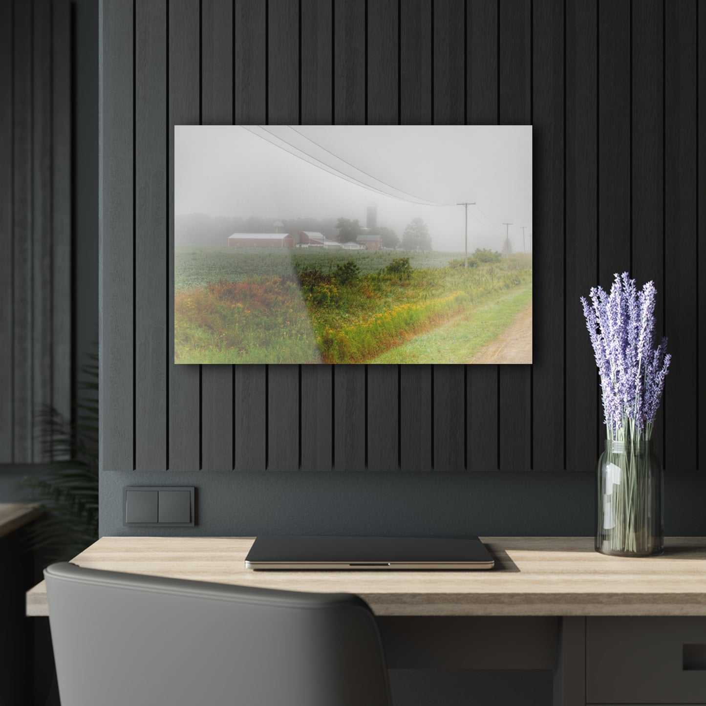 U R There Photography Beyond the Fog Rustic Farmhouse Acrylic Wall Print