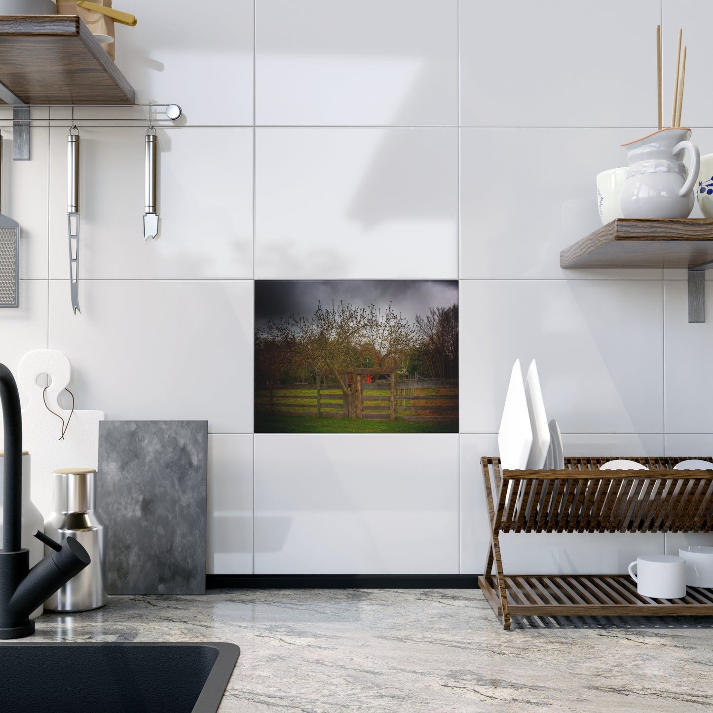 U R There Photography Castle Roadside Greys Rustic Farmhouse Decorative Ceramic Tile