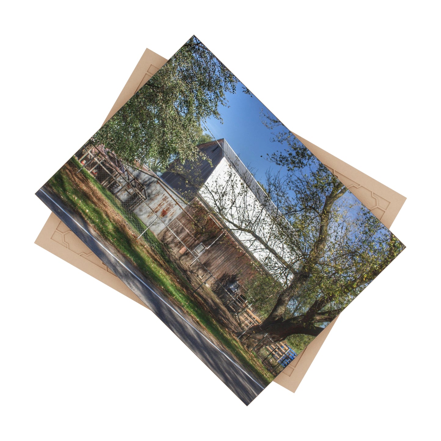 U R There Photography Birch Run Road Grey Rustic Farmhouse Decorative Ceramic Tile