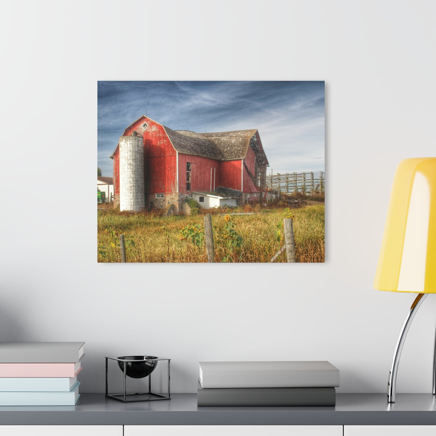 U R There Photography Hurds Corner Red I Rustic Farmhouse Acrylic Wall Print