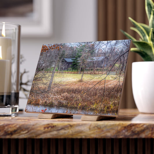 U R There Photography Brewer Road Hidden Grey Rustic Farmhouse Decorative Ceramic Tile