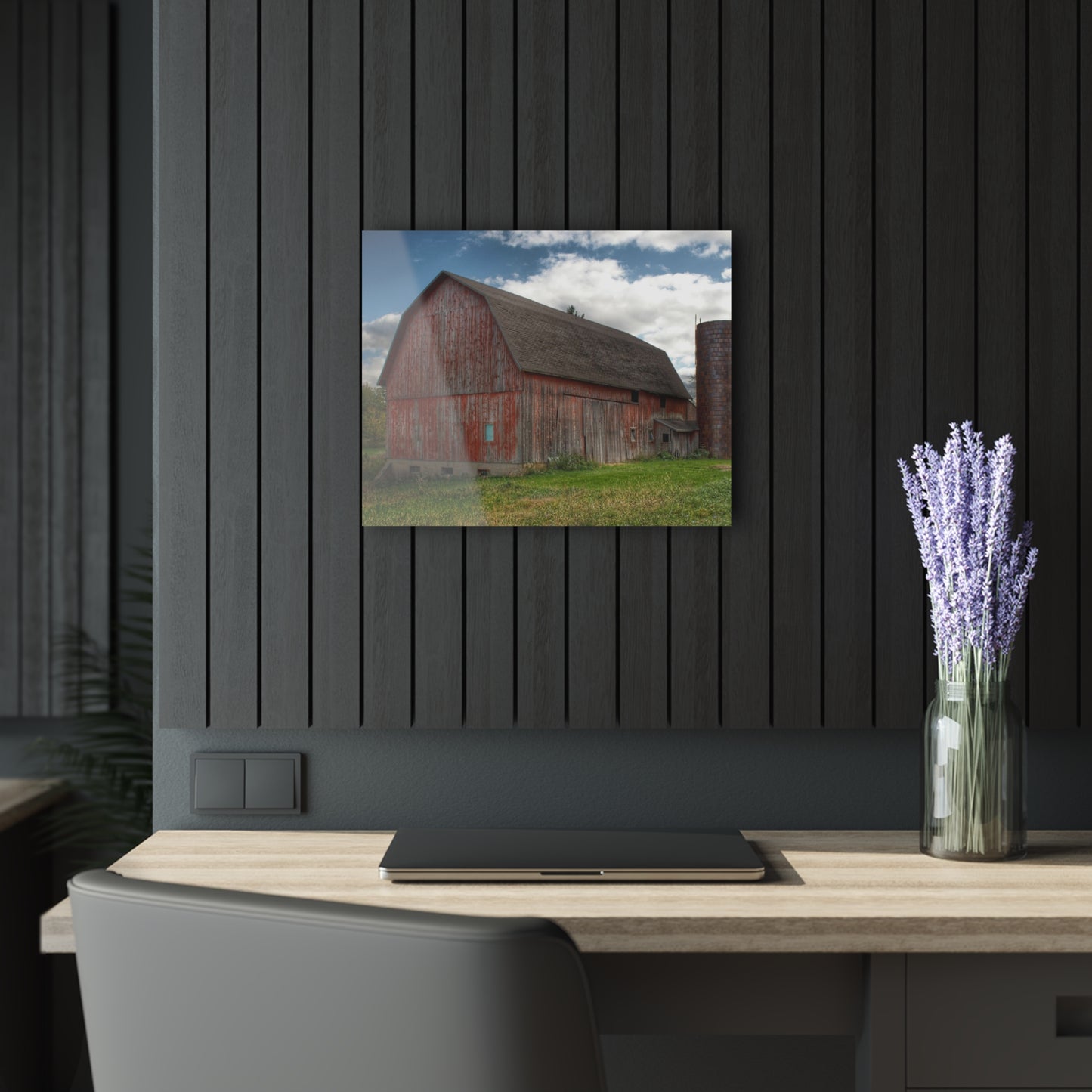 U R There Photography Baldwin Road Red Rustic Farmhouse Acrylic Wall Print