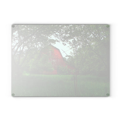 U R There Photography Bird Road Red Rustic Farmhouse Tempered-Glass Cutting Board