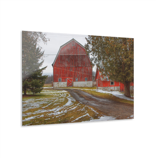 U R There Photography West Barnes Lake Reds Rustic Farmhouse Acrylic Wall Print