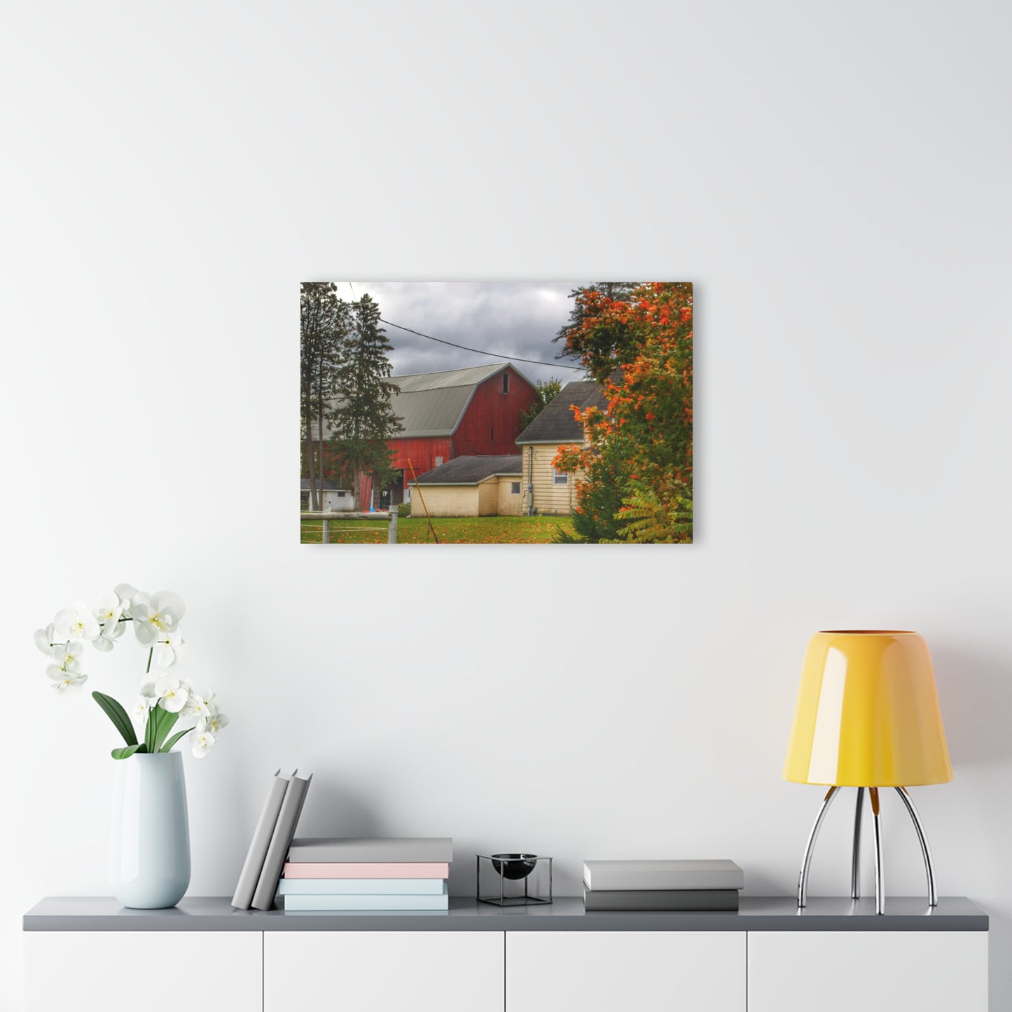 U R There Photography Farnsworth Road Red II Rustic Farmhouse Acrylic Wall Print