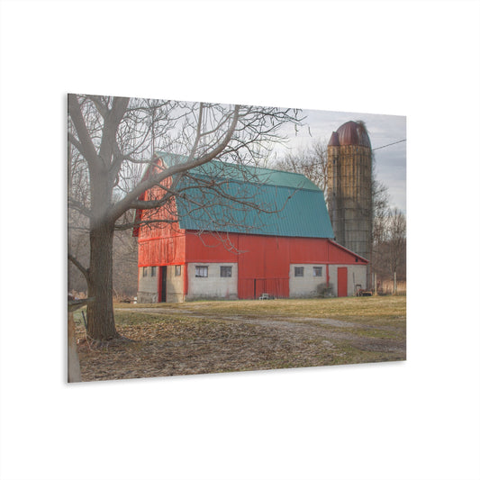 U R There Photography Wilson Road Red and Silo I Rustic Farmhouse Acrylic Wall Print