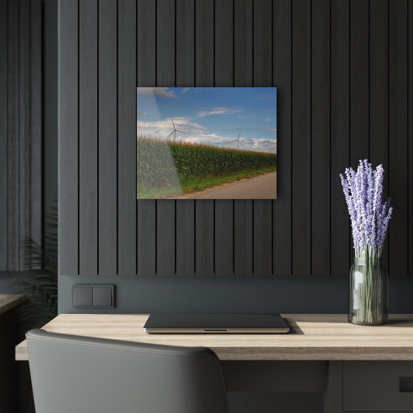 U R There Photography Gilford Road Corn Row Rustic Farmhouse Acrylic Wall Print