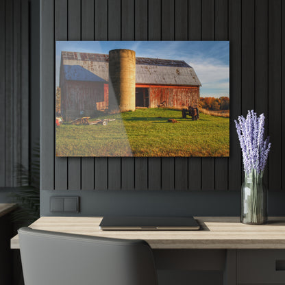 U R There Photography Peck Road Red and Silo Rustic Farmhouse Acrylic Wall Print
