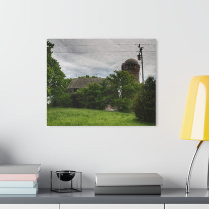U R There Photography Higgins Road Greys Beyond the Greens Rustic Farmhouse Acrylic Wall Print