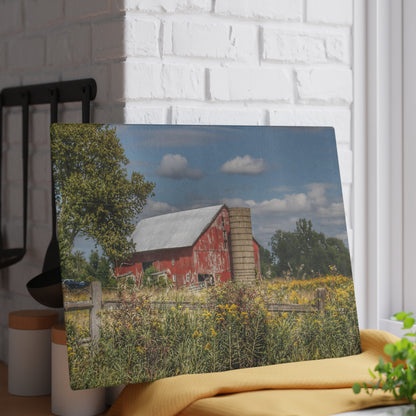 U R There Photography Nettney Road Red Rustic Farmhouse Tempered-Glass Cutting Board