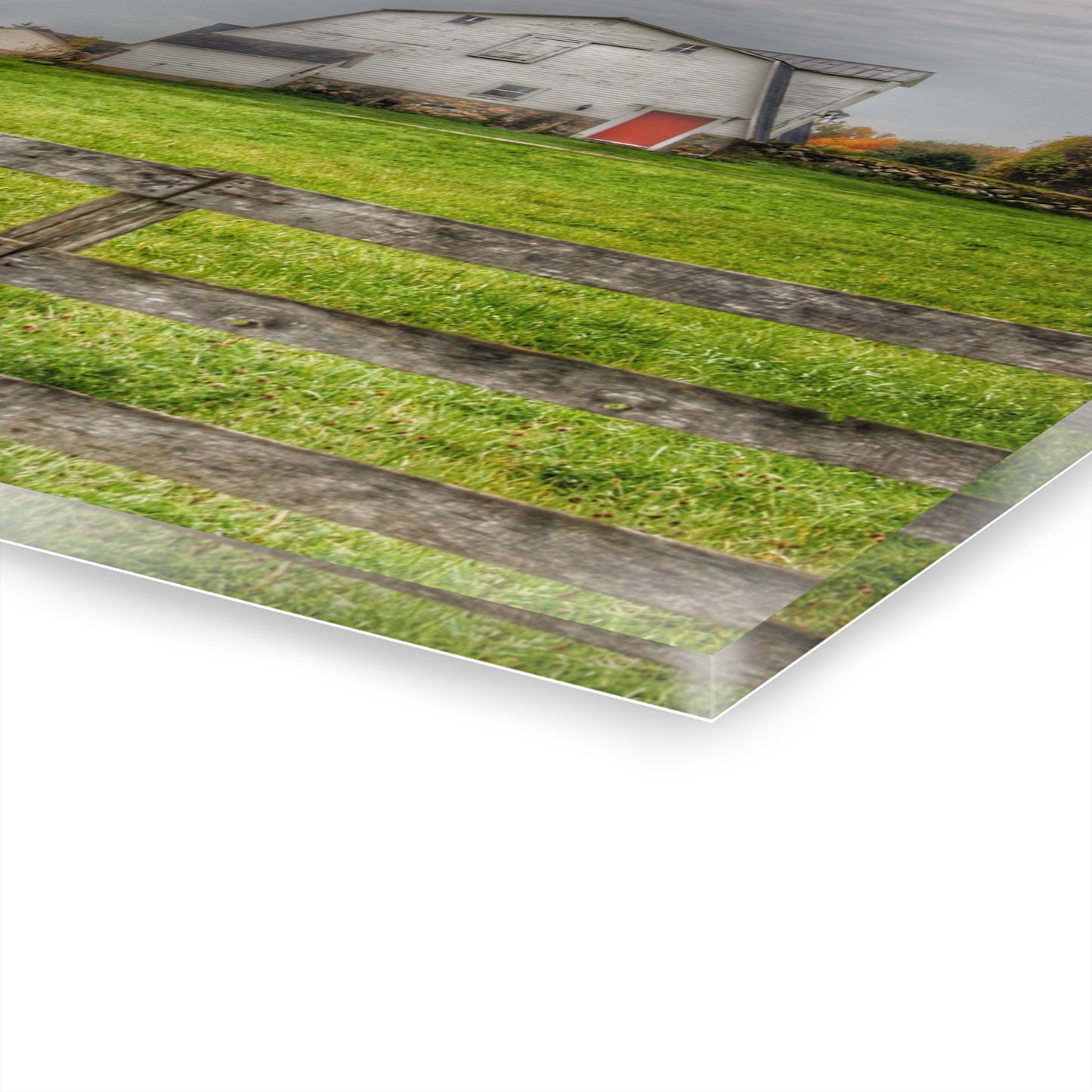 U R There Photography Hill Road Hillside White Rustic Farmhouse Acrylic Wall Print