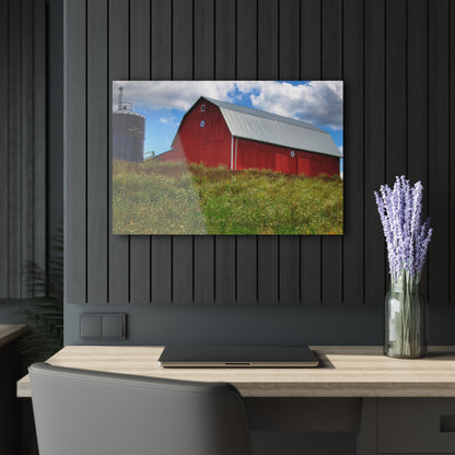 U R There Photography South Henderson Road Hilltop Red III Rustic Farmhouse Acrylic Wall Print