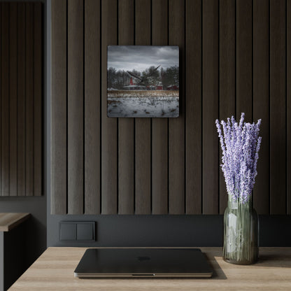 U R There Photography Across the Field in Thornville Rustic Farmhouse Acrylic Analog Wall Clock