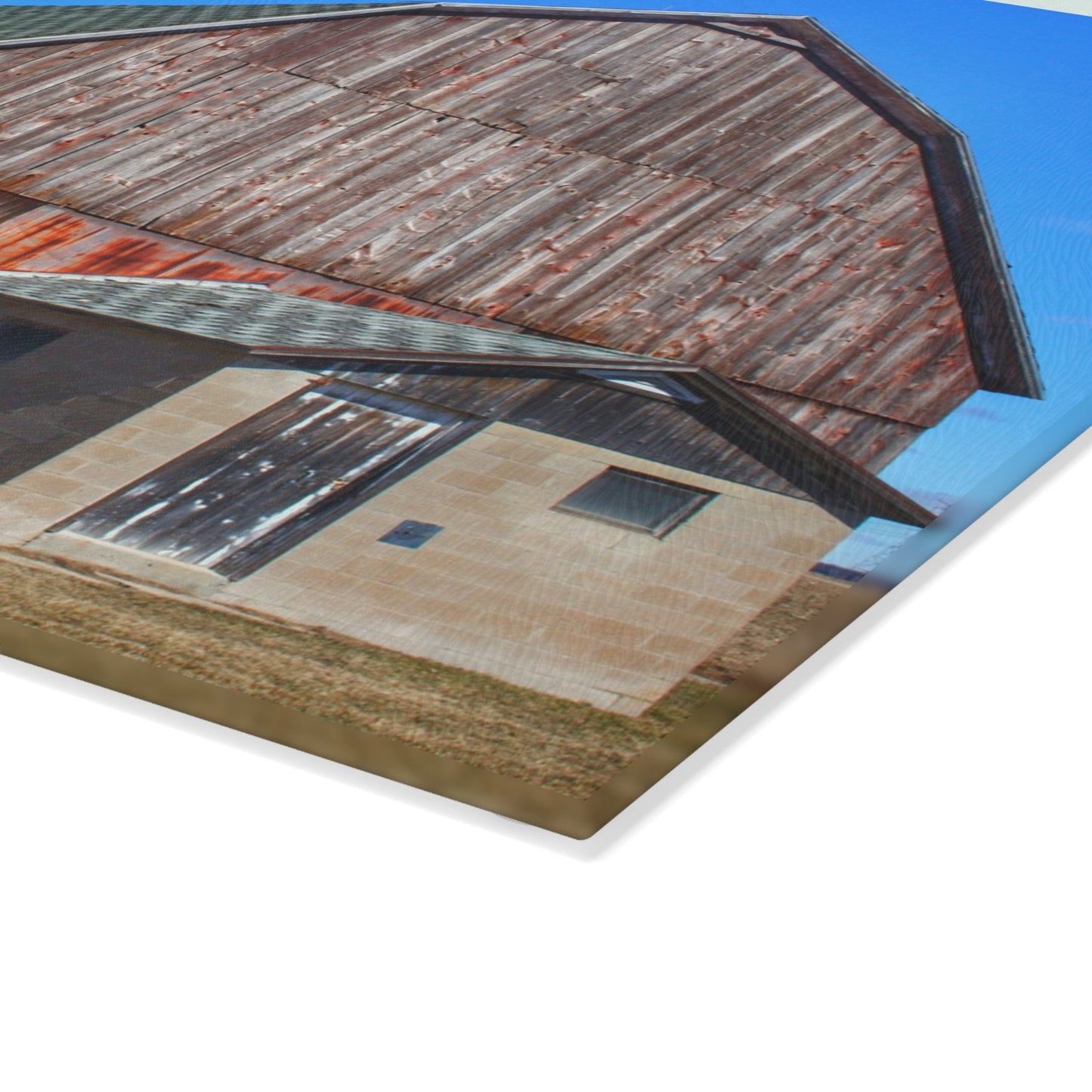 U R There Photography Roedel Road Red in Spring Rustic Farmhouse Tempered-Glass Cutting Board