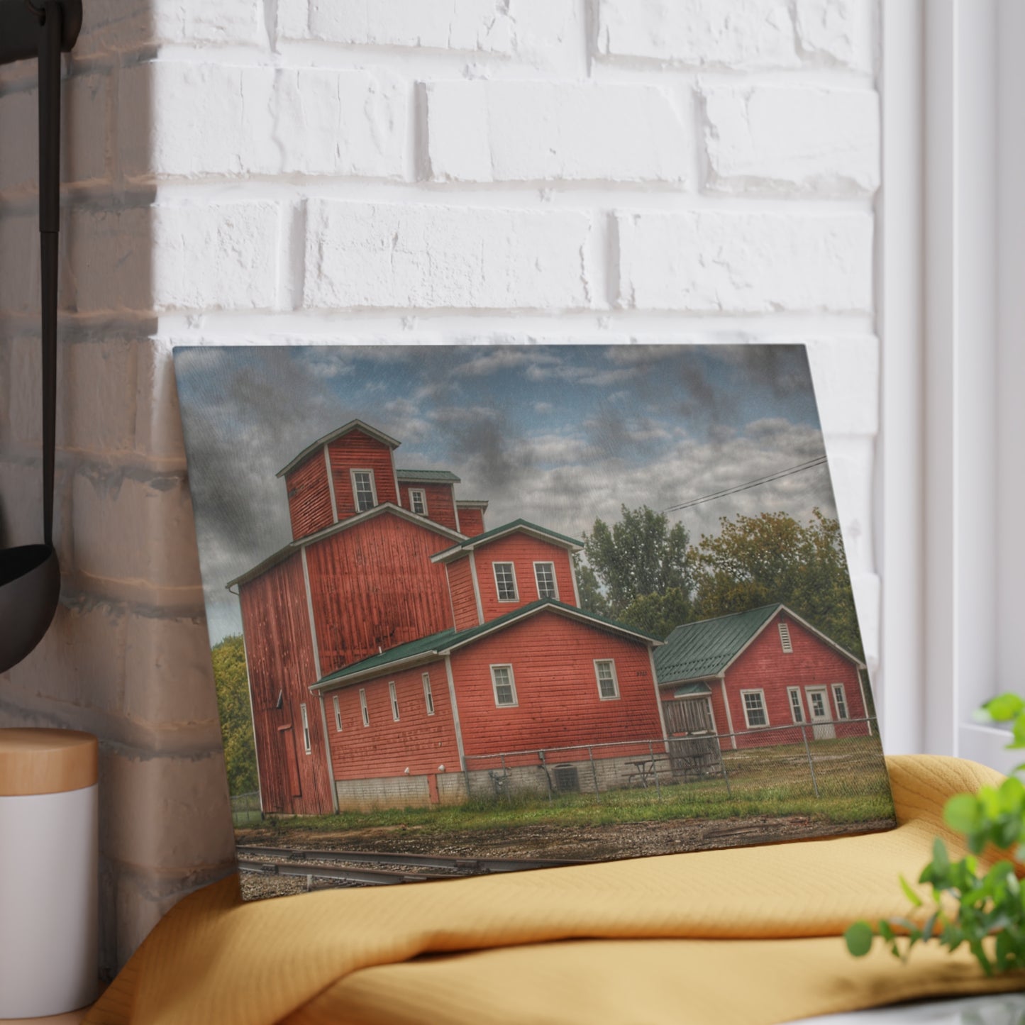 Barn Boutique Rustic Tempered-Glass Cutting Board| Aside the Tracks in Clifford