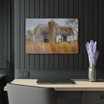 U R There Photography Hill Road Roadside Grey I Rustic Farmhouse Acrylic Wall Print