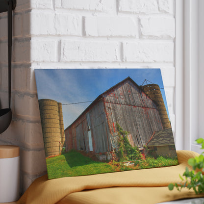 U R There Photography Marlette Red II Rustic Farmhouse Tempered-Glass Cutting Board