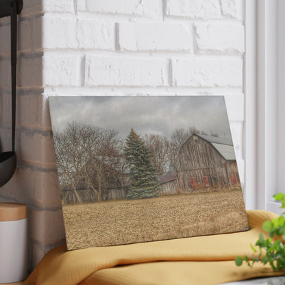 U R There Photography Frankenmuth Flint Street Farm Rustic Farmhouse Tempered-Glass Cutting Board
